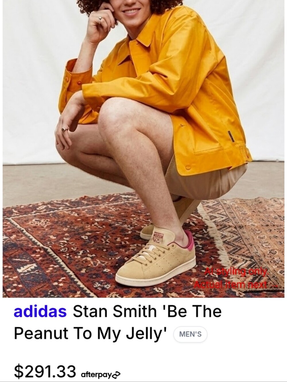 adidas Stan Smith Be The Peanut To My Jelly Suede Sneakers in Brown & Red